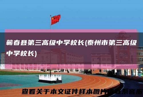 蕲春县第三高级中学校长(泰州市第三高级中学校长)缩略图