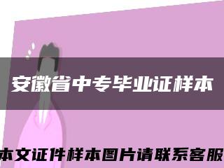 安徽省中专毕业证样本缩略图