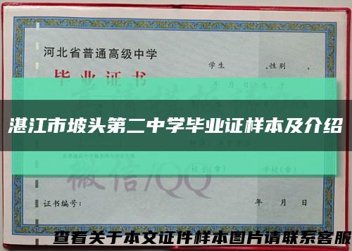 湛江市坡头第二中学毕业证样本及介绍缩略图