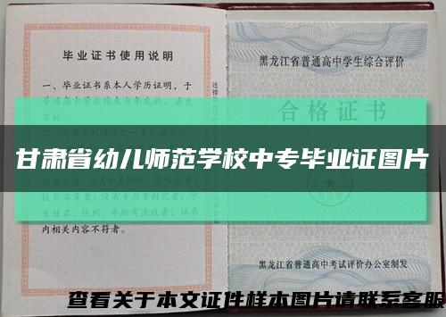 甘肃省幼儿师范学校中专毕业证图片缩略图
