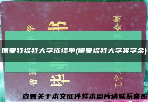 德蒙特福特大学成绩单(德蒙福特大学奖学金)缩略图