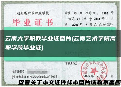 云南大学职教毕业证图片(云南艺术学院高职学院毕业证)缩略图