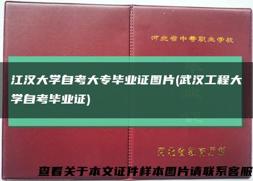 江汉大学自考大专毕业证图片(武汉工程大学自考毕业证)缩略图