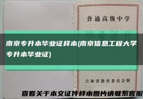 南京专升本毕业证样本(南京信息工程大学专升本毕业证)缩略图