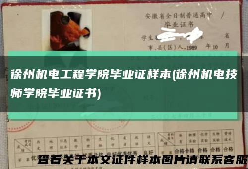 徐州机电工程学院毕业证样本(徐州机电技师学院毕业证书)缩略图