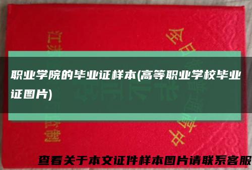 职业学院的毕业证样本(高等职业学校毕业证图片)缩略图