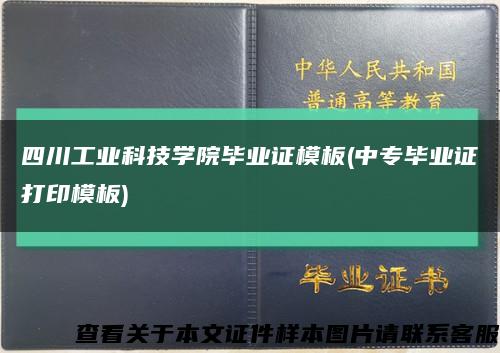 四川工业科技学院毕业证模板(中专毕业证打印模板)缩略图