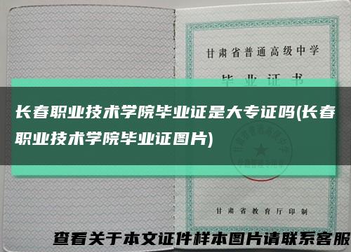 长春职业技术学院毕业证是大专证吗(长春职业技术学院毕业证图片)缩略图