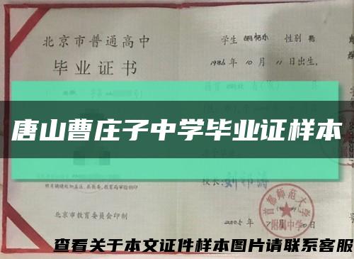 唐山曹庄子中学毕业证样本缩略图