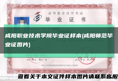 咸阳职业技术学院毕业证样本(咸阳师范毕业证图片)缩略图