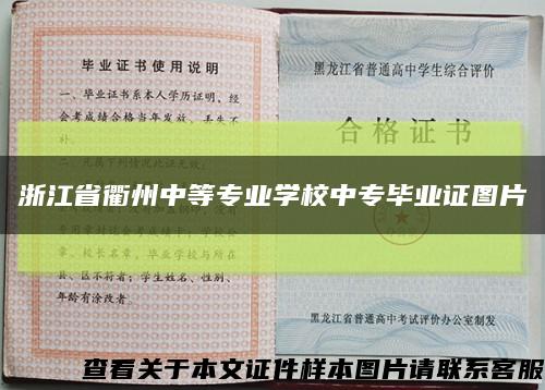 浙江省衢州中等专业学校中专毕业证图片缩略图