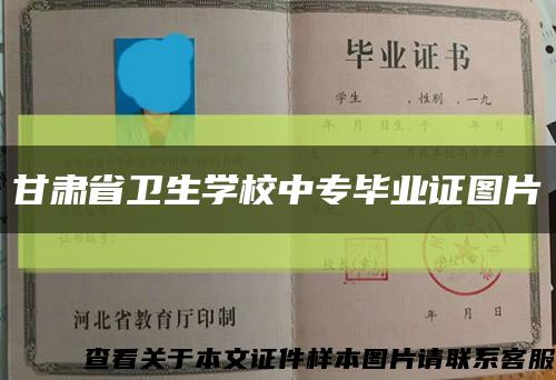 甘肃省卫生学校中专毕业证图片缩略图