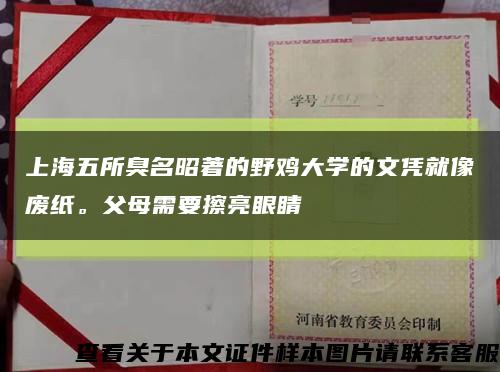 上海五所臭名昭著的野鸡大学的文凭就像废纸。父母需要擦亮眼睛缩略图