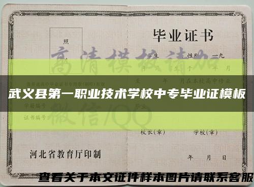 武义县第一职业技术学校中专毕业证模板缩略图