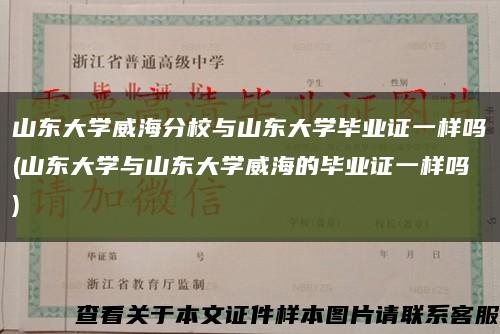 山东大学威海分校与山东大学毕业证一样吗(山东大学与山东大学威海的毕业证一样吗)缩略图