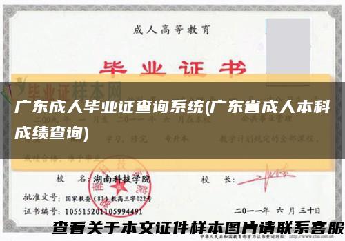 广东成人毕业证查询系统(广东省成人本科成绩查询)缩略图