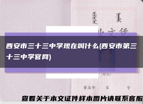 西安市三十三中学现在叫什么(西安市第三十三中学官网)缩略图