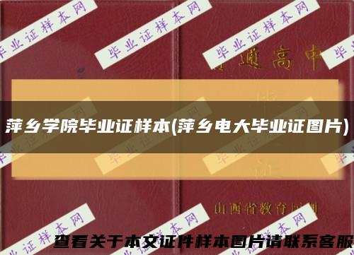萍乡学院毕业证样本(萍乡电大毕业证图片)缩略图