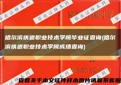 哈尔滨铁道职业技术学院毕业证查询(哈尔滨铁道职业技术学院成绩查询)缩略图