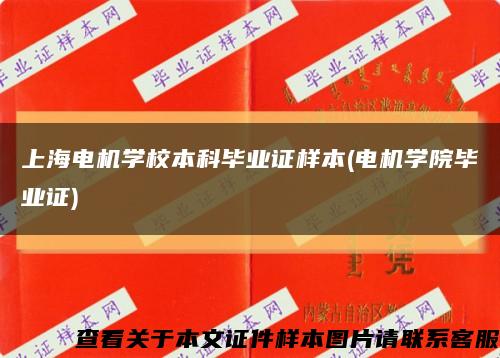 上海电机学校本科毕业证样本(电机学院毕业证)缩略图