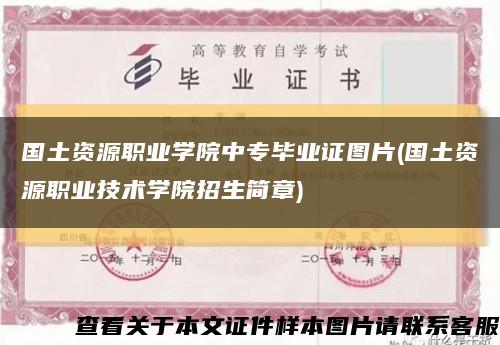 国土资源职业学院中专毕业证图片(国土资源职业技术学院招生简章)缩略图