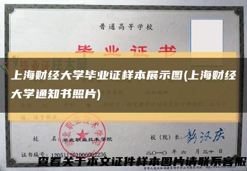 上海财经大学毕业证样本展示图(上海财经大学通知书照片)缩略图