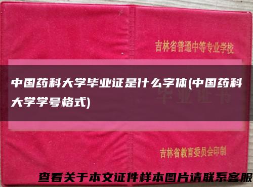 中国药科大学毕业证是什么字体(中国药科大学学号格式)缩略图