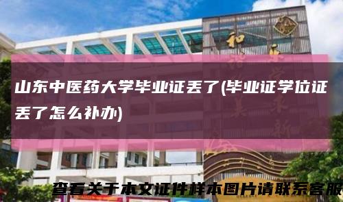 山东中医药大学毕业证丢了(毕业证学位证丢了怎么补办)缩略图