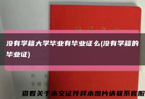 没有学籍大学毕业有毕业证么(没有学籍的毕业证)缩略图