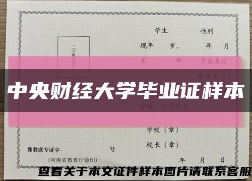 中央财经大学毕业证样本缩略图