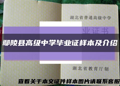 鄢陵县高级中学毕业证样本及介绍缩略图