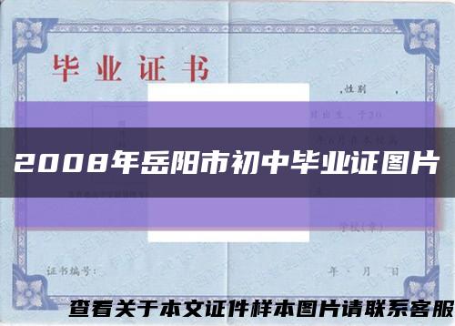 2008年岳阳市初中毕业证图片缩略图