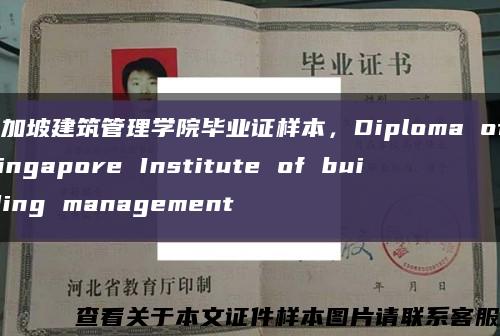 新加坡建筑管理学院毕业证样本，Diploma of Singapore Institute of building management缩略图