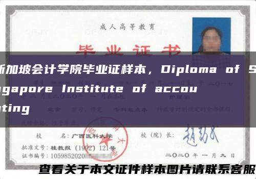 新加坡会计学院毕业证样本，Diploma of Singapore Institute of accounting缩略图