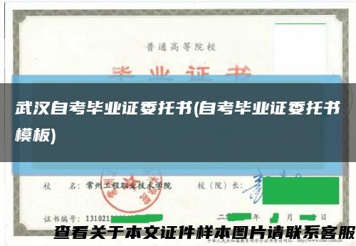 武汉自考毕业证委托书(自考毕业证委托书模板)缩略图
