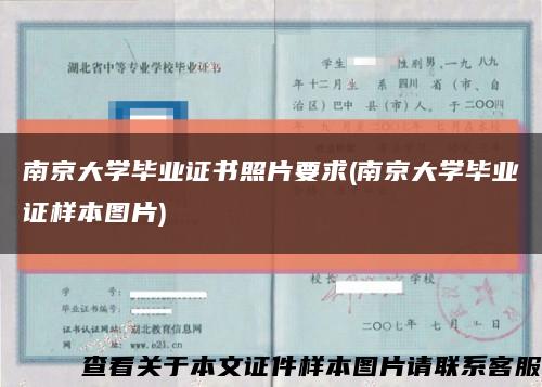 南京大学毕业证书照片要求(南京大学毕业证样本图片)缩略图