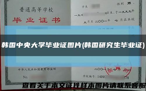 韩国中央大学毕业证图片(韩国研究生毕业证)缩略图