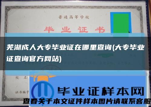 芜湖成人大专毕业证在哪里查询(大专毕业证查询官方网站)缩略图