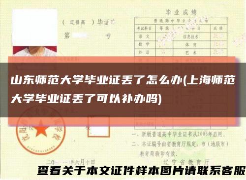 山东师范大学毕业证丢了怎么办(上海师范大学毕业证丢了可以补办吗)缩略图