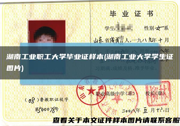 湖南工业职工大学毕业证样本(湖南工业大学学生证图片)缩略图