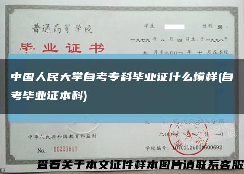 中国人民大学自考专科毕业证什么模样(自考毕业证本科)缩略图
