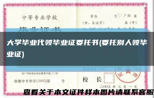大学毕业代领毕业证委托书(委托别人领毕业证)缩略图