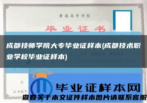 成都技师学院大专毕业证样本(成都技术职业学校毕业证样本)缩略图