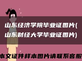 山东经济学院毕业证图片(山东财经大学毕业证图片)缩略图