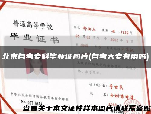 北京自考专科毕业证图片(自考大专有用吗)缩略图