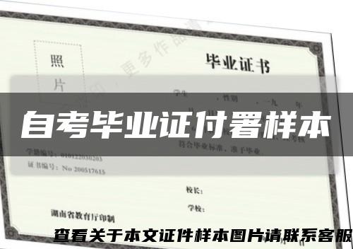 自考毕业证付署样本缩略图