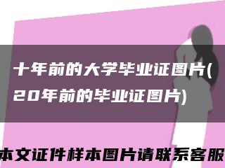 十年前的大学毕业证图片(20年前的毕业证图片)缩略图