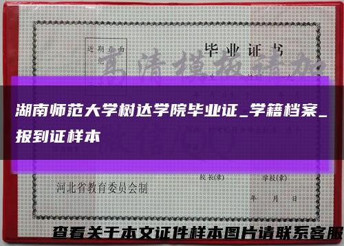 湖南师范大学树达学院毕业证_学籍档案_报到证样本缩略图