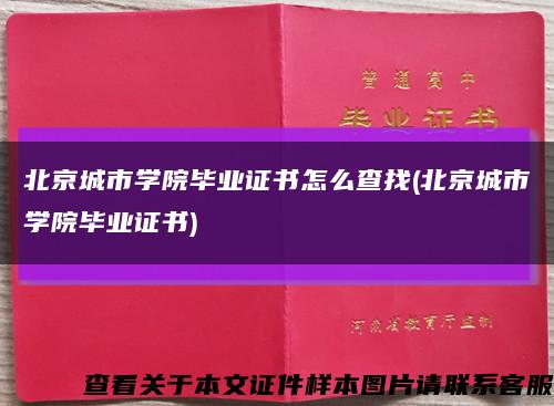 北京城市学院毕业证书怎么查找(北京城市学院毕业证书)缩略图