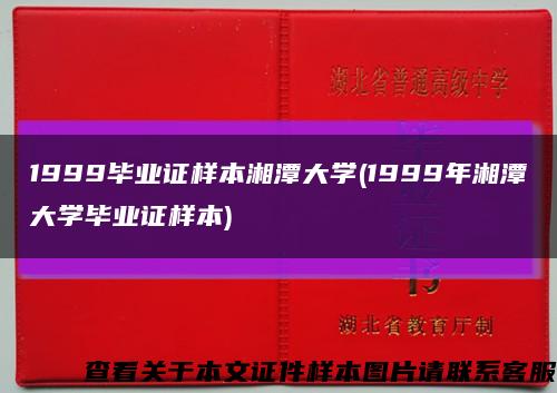 1999毕业证样本湘潭大学(1999年湘潭大学毕业证样本)缩略图